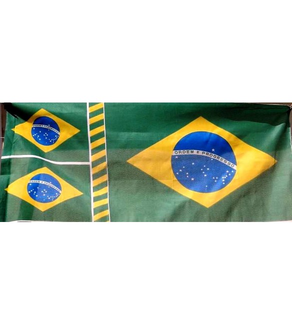 Bandeira de Pano do Brasil Medida 1,40 mts x 62 cm sem cabo - 01 unidade